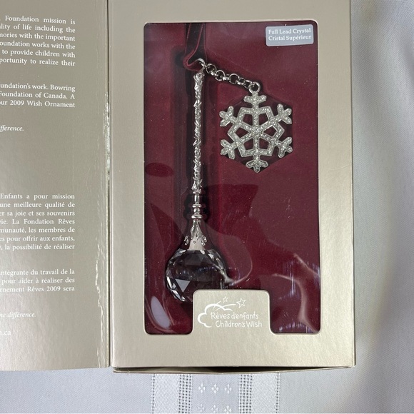 Bowring Make a Wish Snowflake Ornament Christmas Holiday Collectible Crystal - Picture 2 of 14